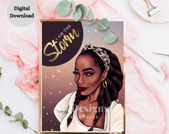 I Am The Storm Planner Cover |Printable Planner Cover | Notebook Covers| Journal Cover| Dashboard | PNG File