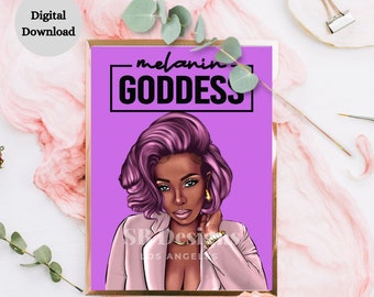Melanin Goddess Planner Cover |Printable Planner Cover | Notebook Covers| Journal Cover| Dashboard | PNG File