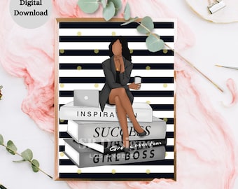 Inspirational Girl Boss Planner Cover |Printable Planner Cover | Notebook Covers| Journal Cover| Dashboard | PNG File