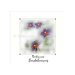 Carte de Condoléances 14x14 double avec enveloppe unique