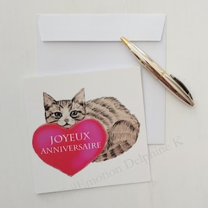 Carte d'anniversaire format carré double pour homme femme et enfant