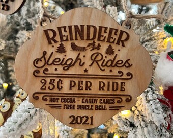 Reindeer Rides Ornament  - Personalize Me!