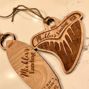 Shark Tooth Micklers Landing 2 Pack! (Choose personalized option to change details on ornaments)