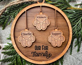 Dog Paw Family Ornaments