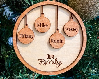 Custom Engraved Family Ornaments