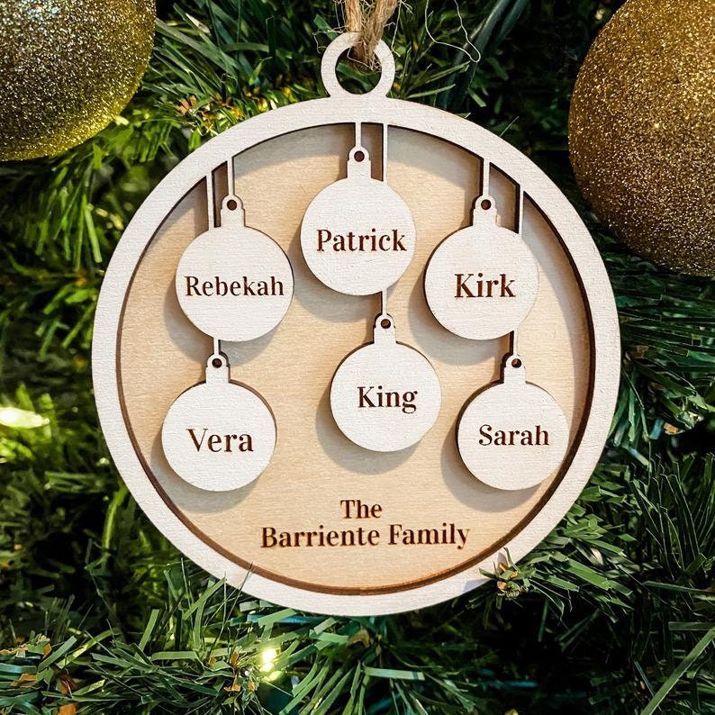Custom Engraved Family Ornaments image 3