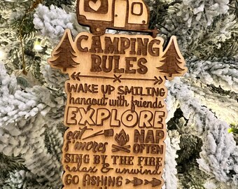 Camping Rules Ornament  - Personalize Me!