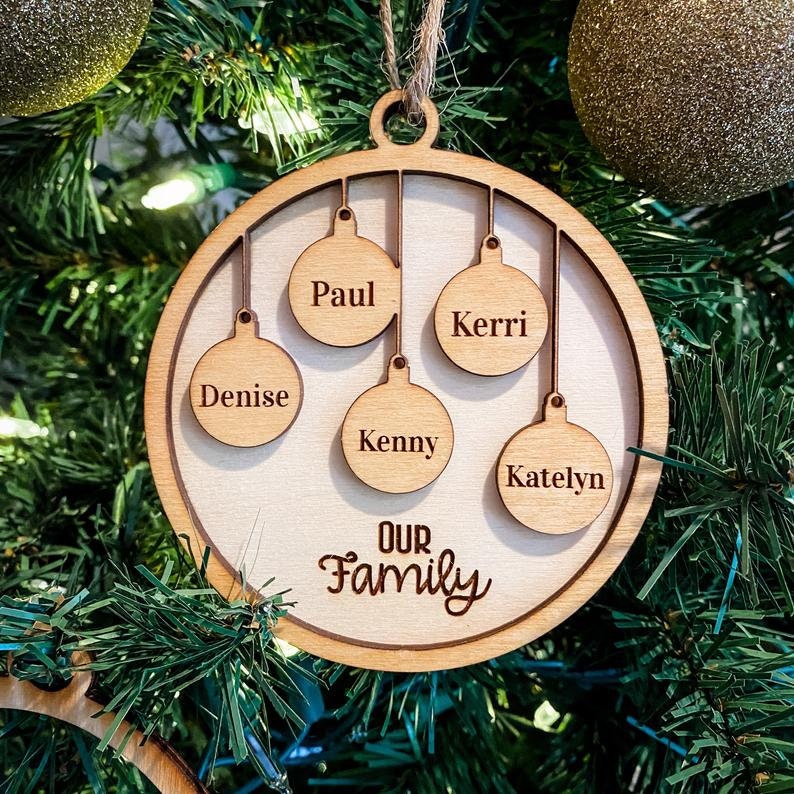 Custom Engraved Family Ornaments image 2