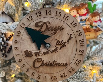 Countdown - "Days to Christmas" Ornament! The Tree Spins! Personalize Me!