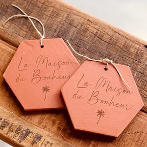Terre cuite façon tomette - message personnalisé