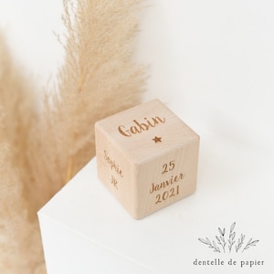 Wooden cube to personalize - 8 cm