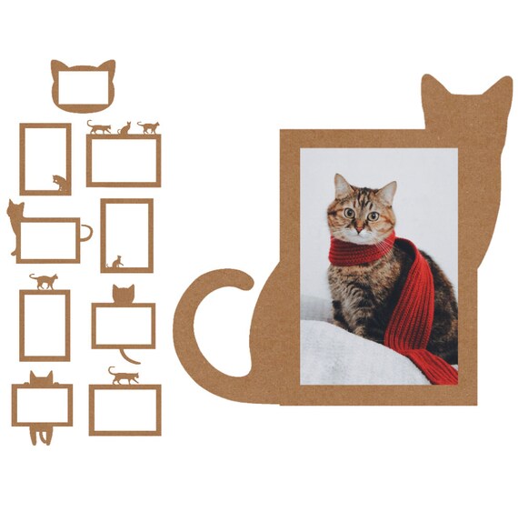 10 Digital Kraft Paper Cat Frames for Scrapbooking Photo Etsy