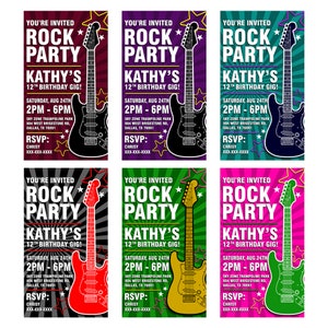 Rock Band Party Invitations PSD File Only Photoshop File Instant ...