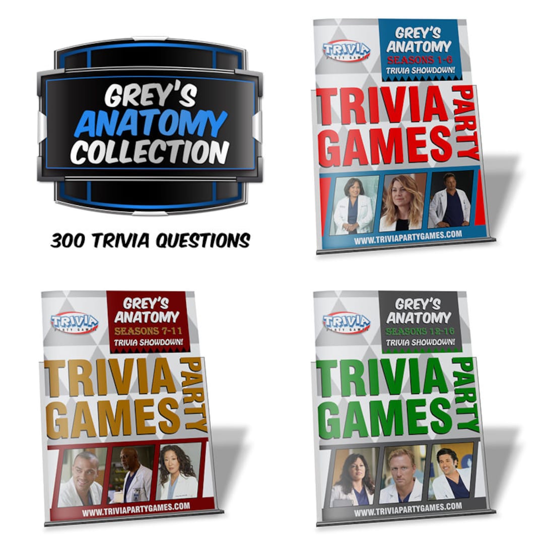 Grey’s Anatomy Trivia Party Game Seasons 116 Etsy
