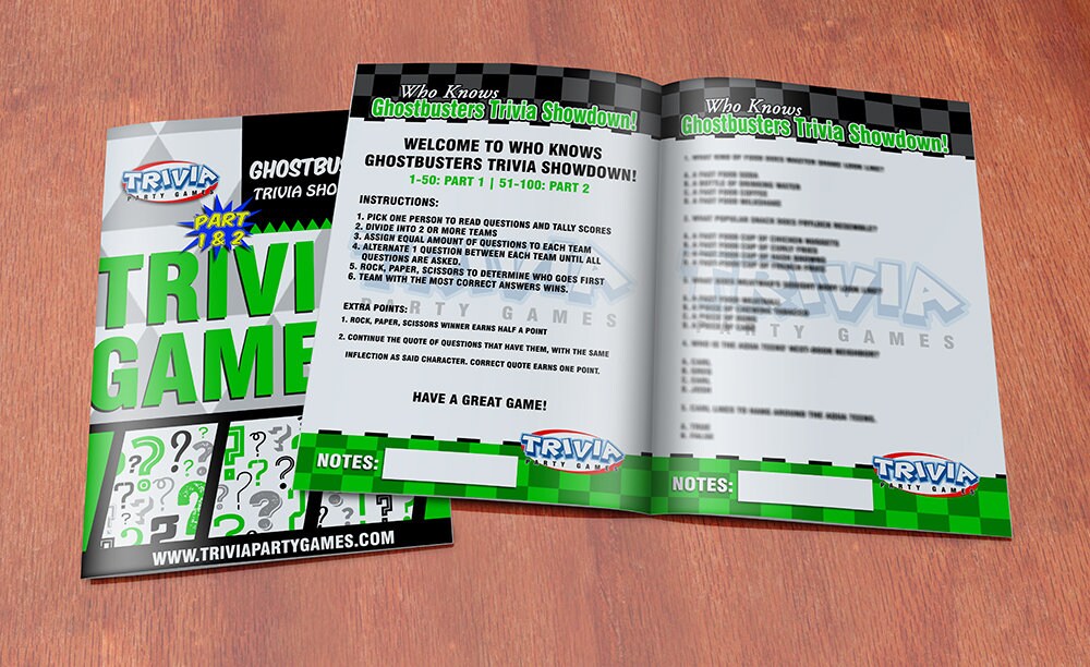 Ghostbusters Part 1 &amp; 2 Trivia Party Game - Etsy