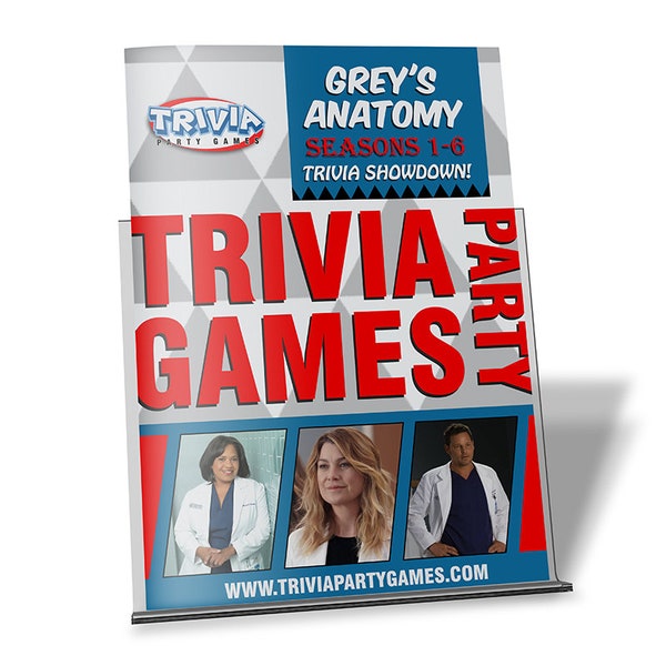 Grey’s Anatomy Trivia Party Game - Seasons 1-6