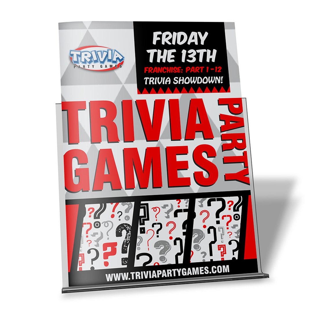 Friday the 13th Trivia Party Game Covers Part 112 Etsy