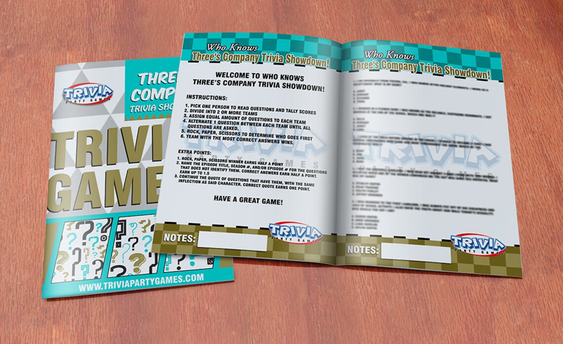 Three's Company Trivia Party Game Etsy