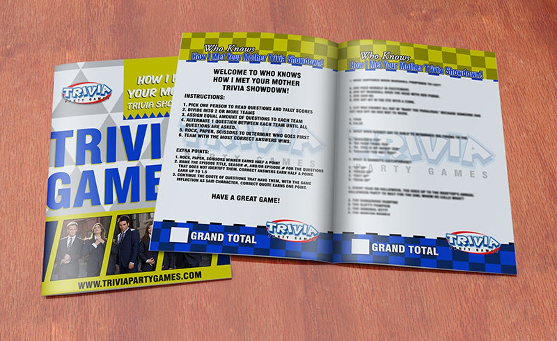How I Met Your Mother Trivia Party Game Etsy