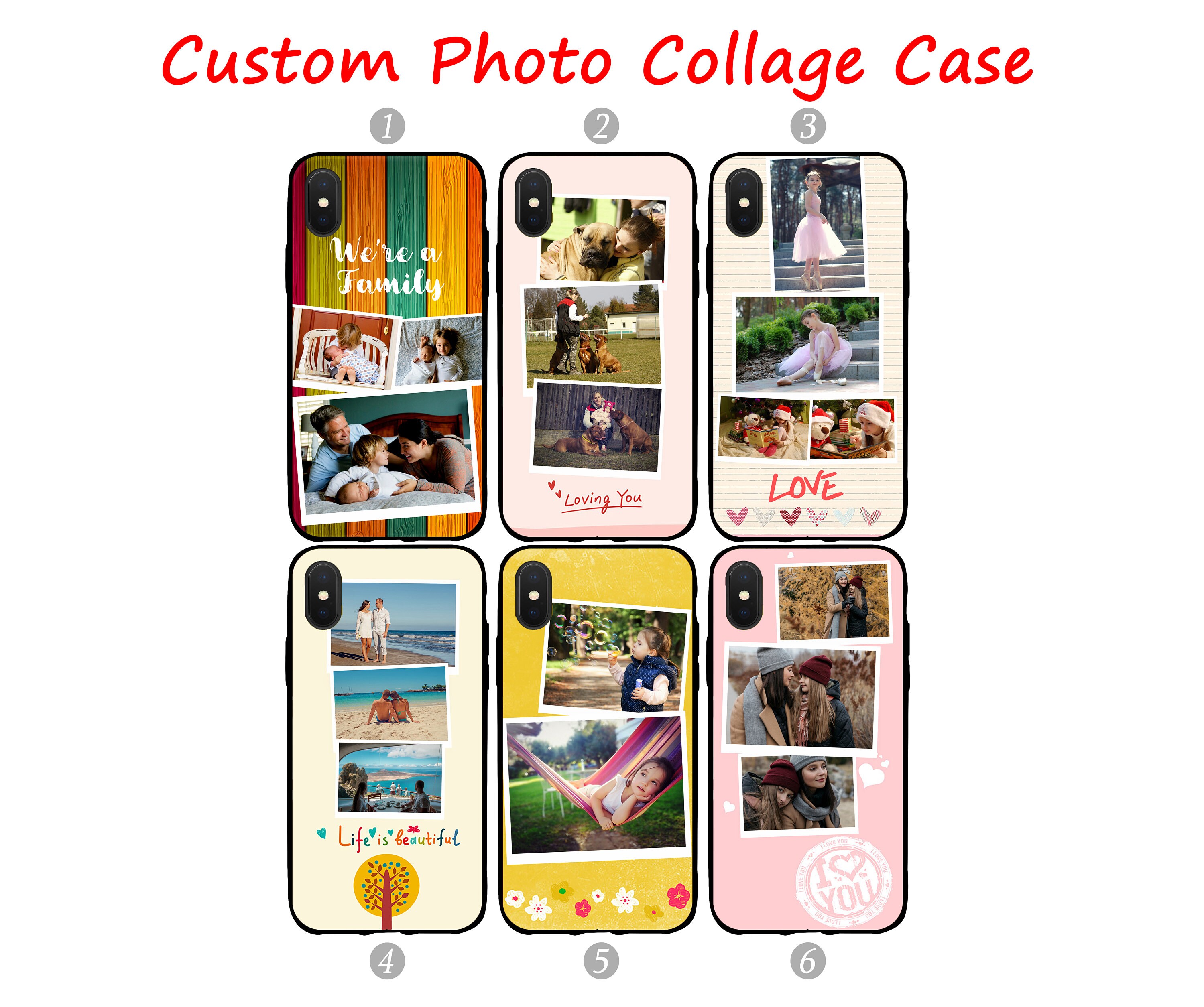Custom Photo Collage Phone Case Cover Personalized Photo Etsy