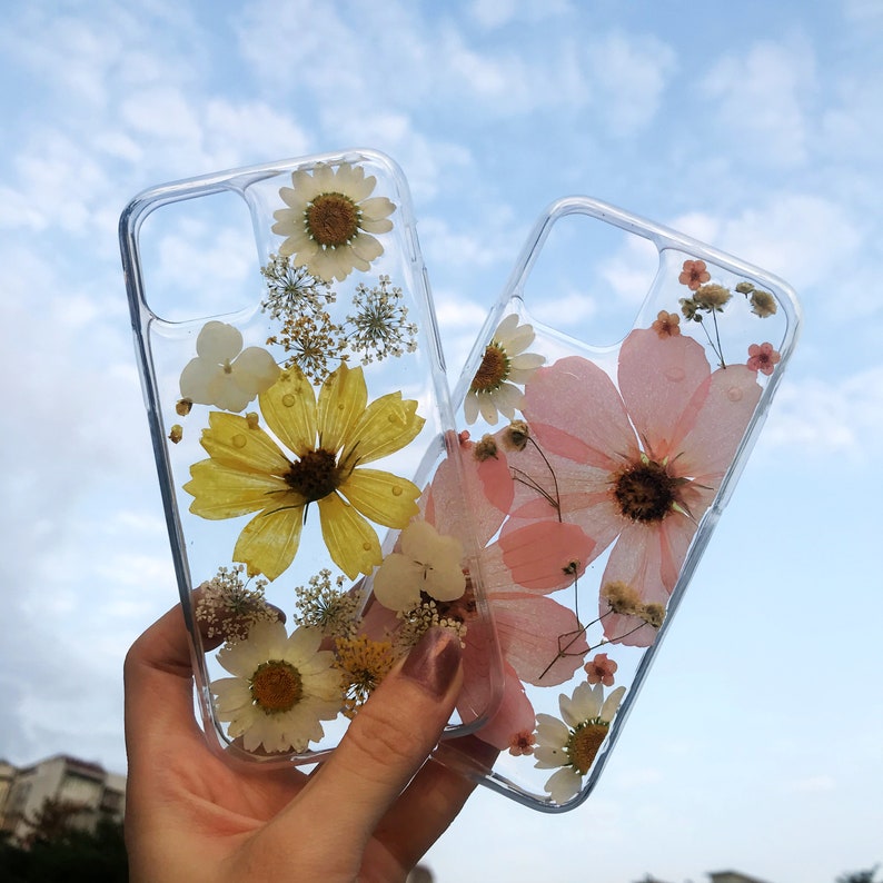 Hand pressed flower case crystal clear phone case dried Etsy