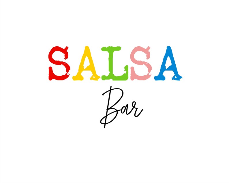 Printable Salsa Bar Sign Etsy