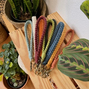 Basic Macrame Wristlet | Fiber Keychain | Boho Accessories | Assorted Colors