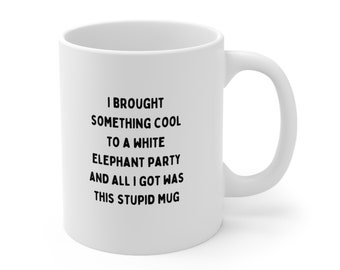 Weißer Elefant Geschenkbecher, Weißer Elefant Kaffeetasse, Weißer Elefant Geschenk, Lustiger Weißer Elefant Austauschgeschenk, Lustiger Weißer Elefant Party Geschenk