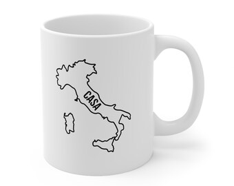 Italy Mug, Italy Casa, Italy Home, Map of Italy Mug, Map of Italy, Gift For Italian Living Abroad, Gift For Italian, Italy, Casa, Italy Gift