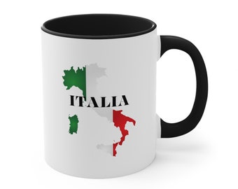 Italy Mug, Italy Coffee Mug, Map of Italy, Map of Italy Mug, Map of Italy Flag, Map of Italy Gift, Gift Italian Friend, Italian Flag