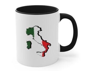 Italy Mug, Italy Coffee Mug, Map of Italy, Map of Italy Mug, Map of Italy Flag, Map of Italy Gift, Gift Italian Friend, Italian Flag