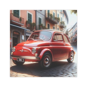 Fiat Wall Art, Fiat Art, Fiat Photo, Vintage Fiat, Red Fiat 500, Vintage Fiat 500, Gift for Fiat Owner, Vintage Car Art, Vintage Car Photo