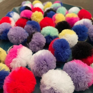 Scrunchy pom pom kattenspeelgoed (12/18 Pack)