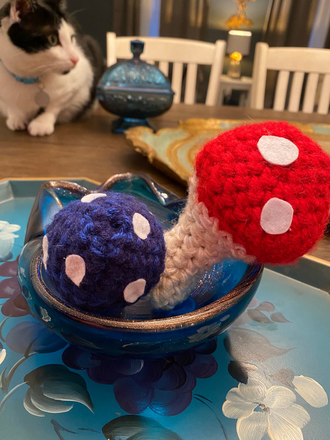 Catnip Filled Mushroom Cat Toy set with Bell Etsy