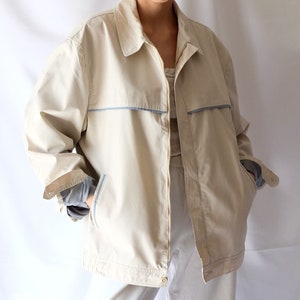 Vintage Beige Unisex Oversize 90s Autumn Jacket / Vintage Beige Chore Coat / Oversized Worker Coat both Women and Men