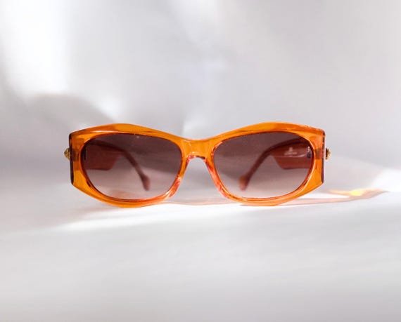 Vintage Balenciaga Sunglasses: 80s Orange Oversized Frames  display picture 3