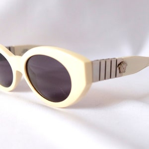 AUTHENTIC VERSACE MOD 480/B Silver Medusa Vintage White Rare 1996 Sunglasses