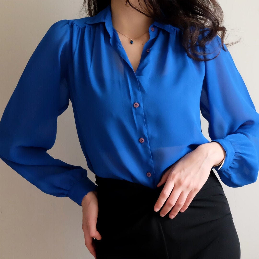 dressy blue blouses