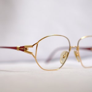 AUTHENTIC Vintage Christian Dior 1980s Oversized Gold Red Eye Glasses 80s CD Sunglasses Designer Sunglasses Christian Dior 2492