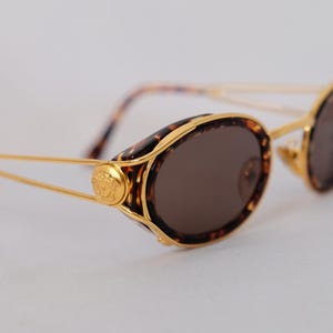 VERSACE S01 Vintage 90s Authentic Sunglasses, Gold and Tortoise Medusa, Rare Luxurious Women Sunglasses