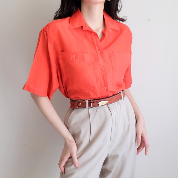 Vintage Pure Silk Marco Pecci Women Red 