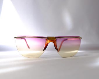 Vintage Fendi Sunglasses FF Logo Black Metal Frame Wrap  display picture 1