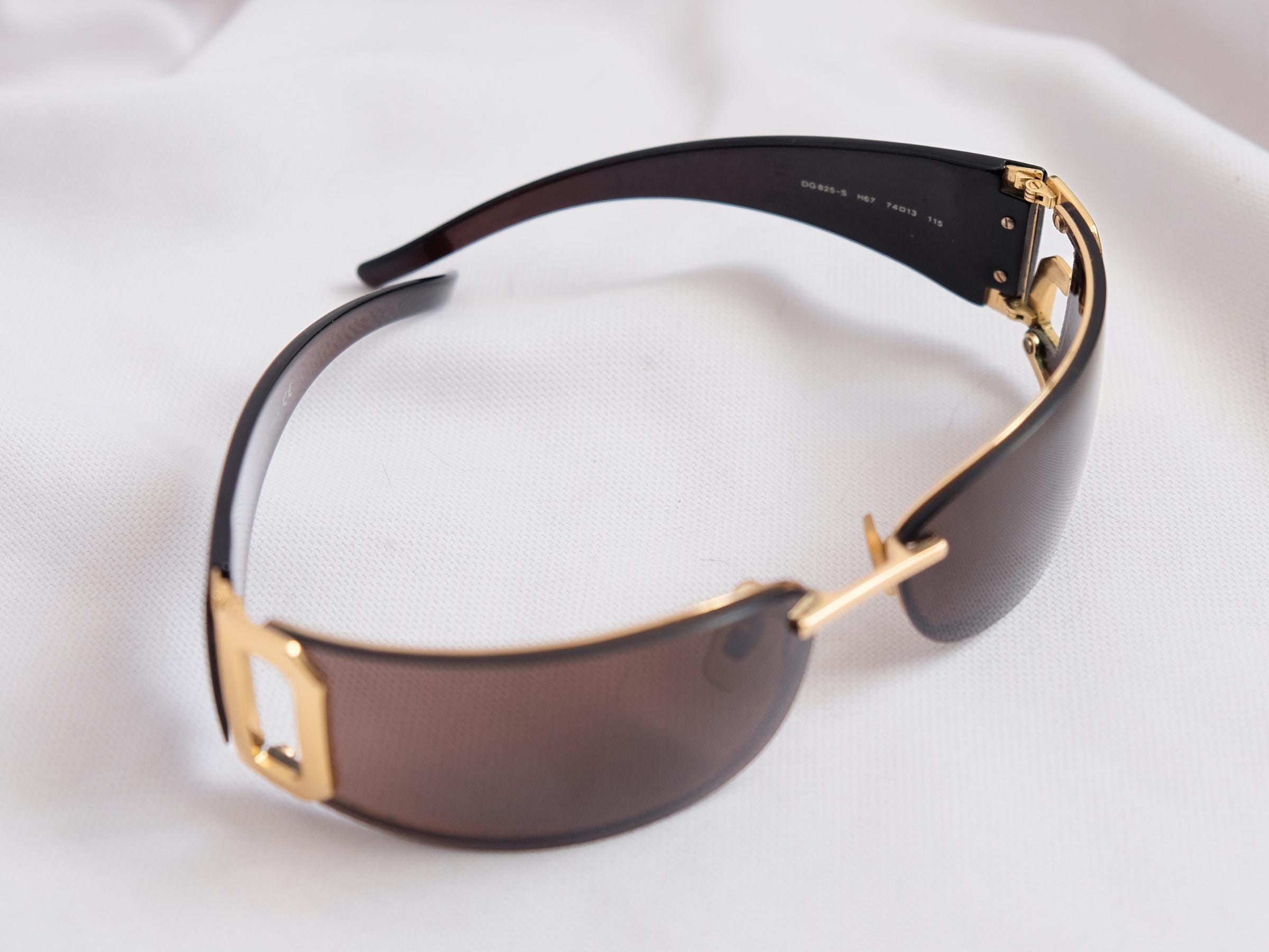 Dolce & Gabbana Y2K Shield Sunglasses: DG Logo, Deadstock NOS