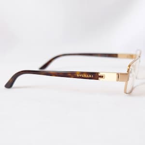 AUTHENTIC Bvlgari Vintage Deadstock Rectangle Silver and Brown Eyeglasses Frames / Vintage Bvlgari Lunettes