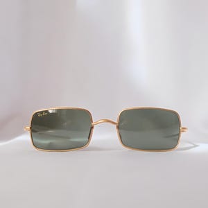 Authentic 90s Ray Ban Orbs Metal Rectangular Rare Sunglasses | Vintage Rayban Bausch & Lomb Lenses, Copper Frame, Made in USA