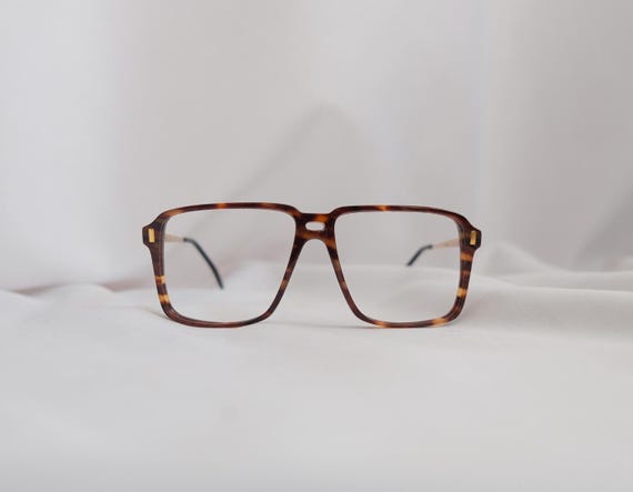 Vintage YSL Aviator Glasses: 80s Tortoise Square Eyeglasses  display picture 1