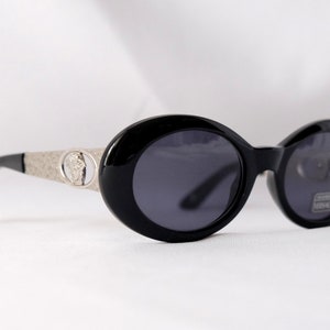 VERSACE MOD 403 Vintage  Authentic Rare Dedstock NOS Black Medusa Oval Sunglasses / Versace Lunettes / Vintage Versace Sunglasses