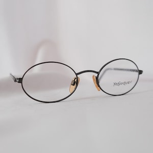 AUTHENTIC Yves Saint Laurent Vintage 4085 Hearts Silver Oval Deadstock Eye Glasses Frame/ YSL Authentic Eyewear/ Designer Luxury Glasses