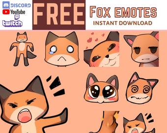 CHEAP Cute Fox Emote Meme (9) Emotes Twitch Discord Youtube Animal | Instant Download