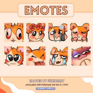 8 Hamtaro Cute & Cursed Meme Emote Set Twitch, Discord, Youtube